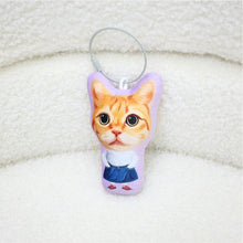將圖片載入圖庫檢視器 客製化禮物黃貓似顏繪公仔鎖匙扣