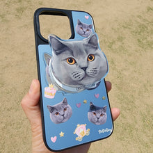 將圖片載入圖庫檢視器 客製化禮物毛孩似顏繪鏡面手機殼(MagSafe)連支架