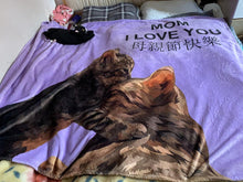 將圖片載入圖庫檢視器 貓咪插畫毛毯母親節禮物