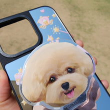 將圖片載入圖庫檢視器 客製化禮物毛孩似顏繪鏡面手機殼(MagSafe)連支架