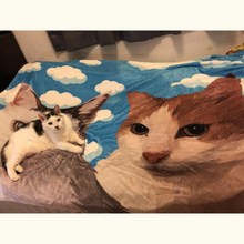 將圖片載入圖庫檢視器 客製三色貓似顏繪毛毯