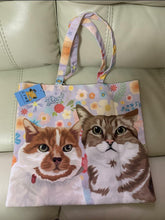 將圖片載入圖庫檢視器 客製化禮物貓貓似顏繪單肩Totebag