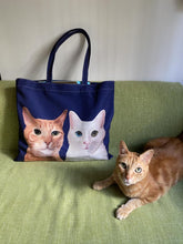 將圖片載入圖庫檢視器 客製化禮物貓貓似顏繪單肩Totebag