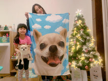 將圖片載入圖庫檢視器 客製化芝娃娃似顏繪珊瑚絨被