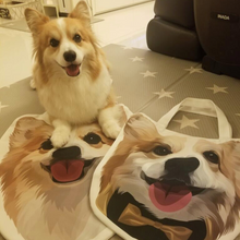 將圖片載入圖庫檢視器 客製化哥基犬插畫大頭帆布袋