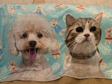 將圖片載入圖庫檢視器 客製化貓狗插畫珊瑚絨被