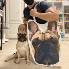 將圖片載入圖庫檢視器 客製化法國老虎狗似顏繪大頭Totebag