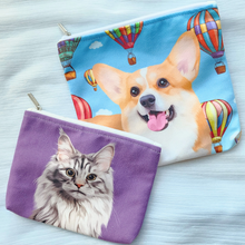 將圖片載入圖庫檢視器 客製化禮物毛孩似顏繪化妝袋