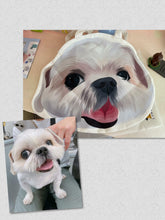 將圖片載入圖庫檢視器 客製化狗狗似顏繪大頭Totebag