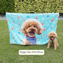 將圖片載入圖庫檢視器 客製化寵物珊瑚絨被Puppy Size