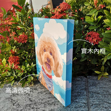 將圖片載入圖庫檢視器 毛孩掛畫實木內框