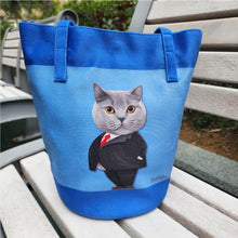 將圖片載入圖庫檢視器 客製化禮物寵物似顏繪單肩水桶Totebag