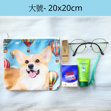 將圖片載入圖庫檢視器 客製化禮物毛孩似顏繪化妝袋大號