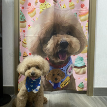 將圖片載入圖庫檢視器 客製化禮物毛孩似眼繪門簾