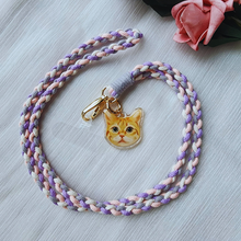 將圖片載入圖庫檢視器 客製化寵物似顏繪電話掛繩紫粉色