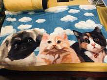 將圖片載入圖庫檢視器 客製化毛孩似顏繪珊瑚絨被