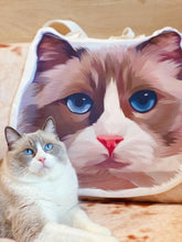 將圖片載入圖庫檢視器 客製化禮物布隅插畫大頭帆布袋