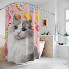 將圖片載入圖庫檢視器 客製化禮物布隅貓似顏繪浴簾