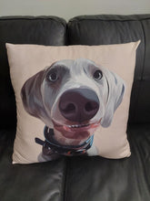 將圖片載入圖庫檢視器 客製微笑的狗插畫Cushion