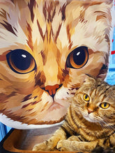 將圖片載入圖庫檢視器 客製化禮物大頭貓咪似顏繪帆布袋