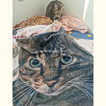 將圖片載入圖庫檢視器 客製虎斑貓插畫毛毯