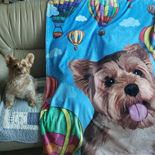 將圖片載入圖庫檢視器 客製化約瑟犬插畫毛毯