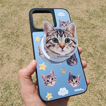 將圖片載入圖庫檢視器 客製化禮物毛孩似顏繪鏡面手機殼(MagSafe)連支架