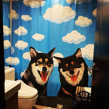 將圖片載入圖庫檢視器 客製化禮物毛孩似顏繪浴簾