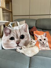 將圖片載入圖庫檢視器 客製化禮物貓貓似顏繪單肩Totebag

