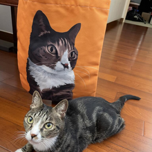 將圖片載入圖庫檢視器 客製化禮物貓貓似顏繪單肩Totebag
