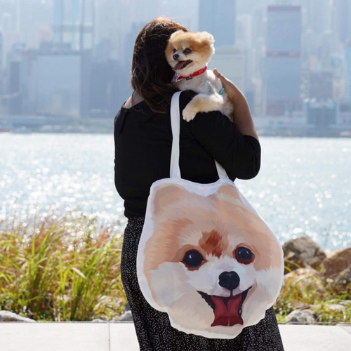 客製化松鼠狗似顏繪大頭Totebag